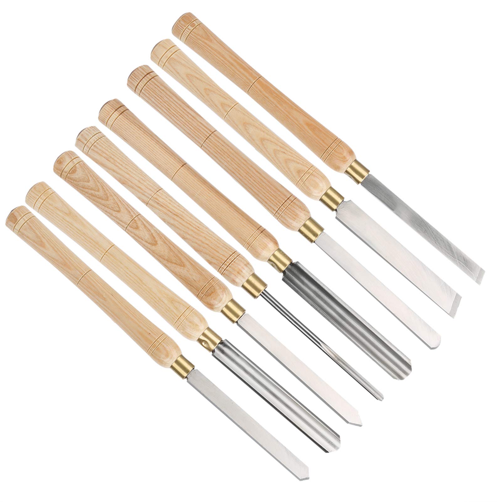 Juego de herramientas para torneado de madera, cinceles para torno de acero de alta velocidad de 8 piezas