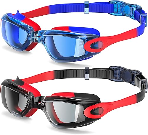 Miniatura 8 de Braylin Gafas de natación para niños, paquete de 2 gafas de natación para niños, adolescentes, niños o niñas, gafas de natación para piscina