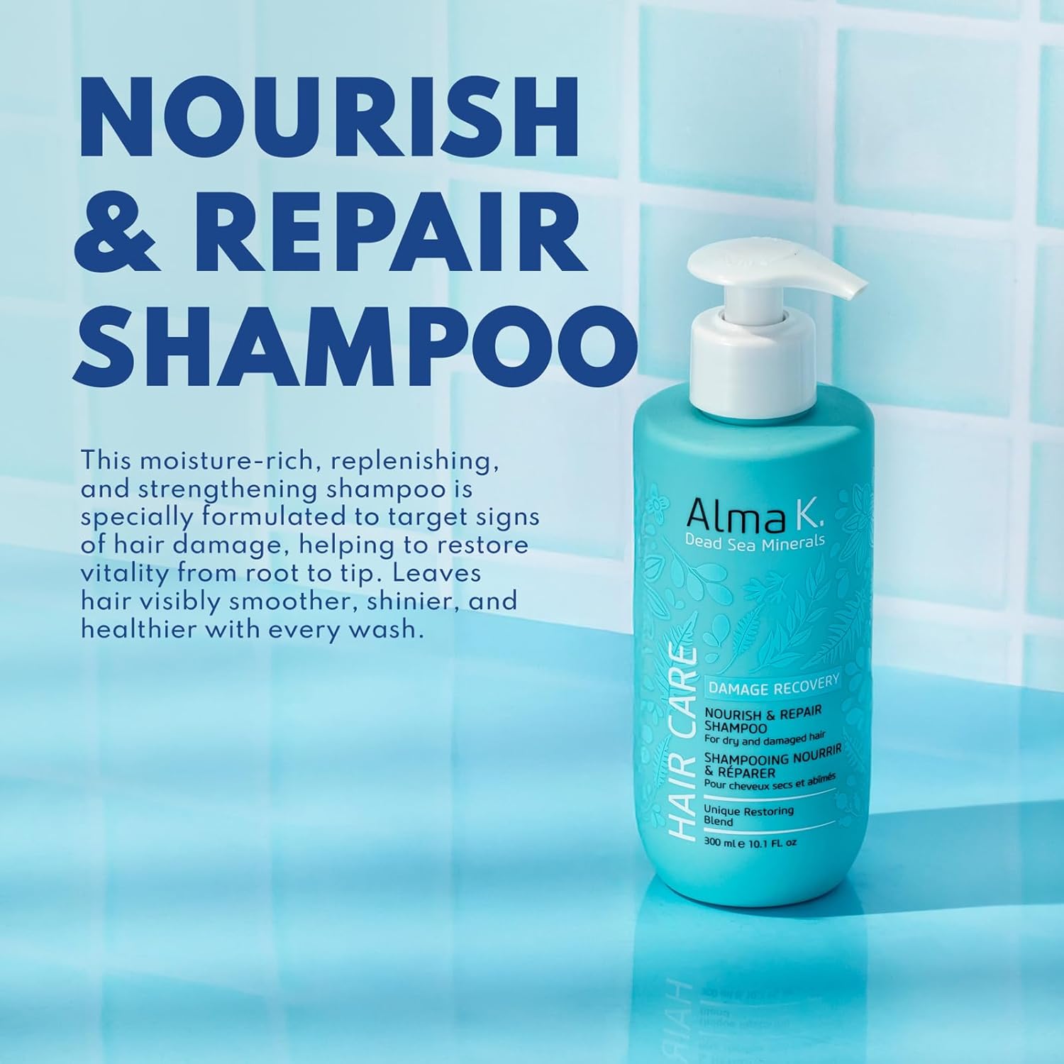 Alma K Nourish and Repair Shampoo - Moisturizing Shampoo for Women - Hair Growth Shampoo - Hydrating Shampoo with Argan Oil, Shea Butter - 10.1 oz - Image 2