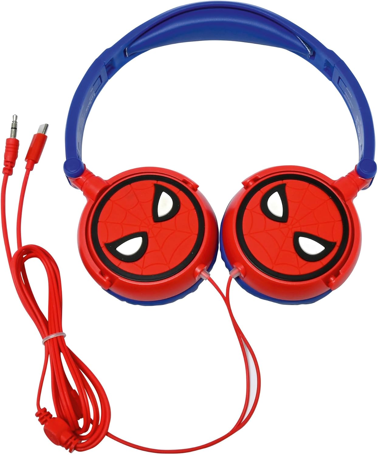 LEXIBOOK, Spider-Man, Stereo Headphones, Kids Safe Volume, Foldable and Adjustable, red/Blue, HP010SP
