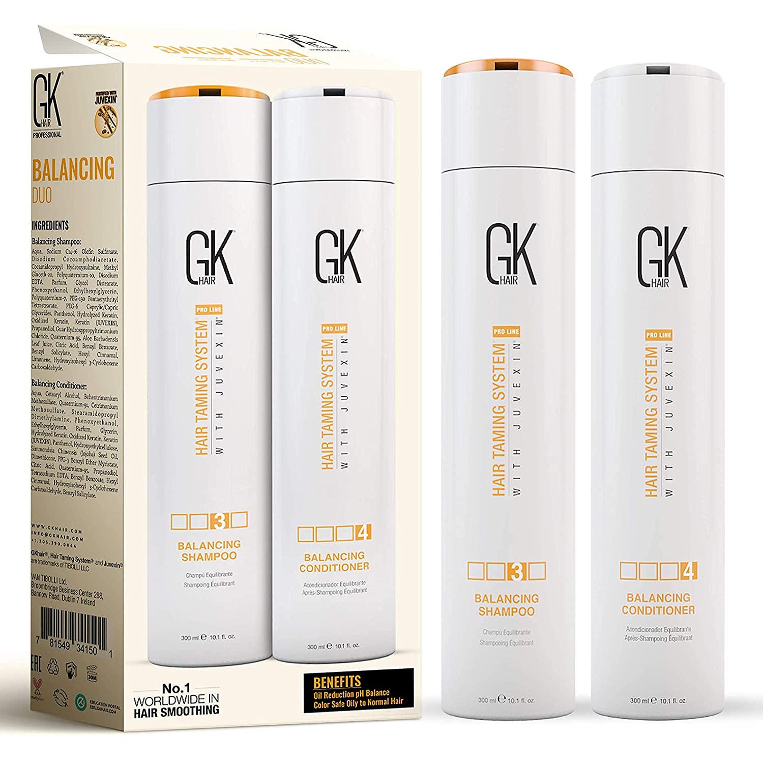 GK HAIR Global Keratin Balancing Shampoo and Conditioner Set 300ml For