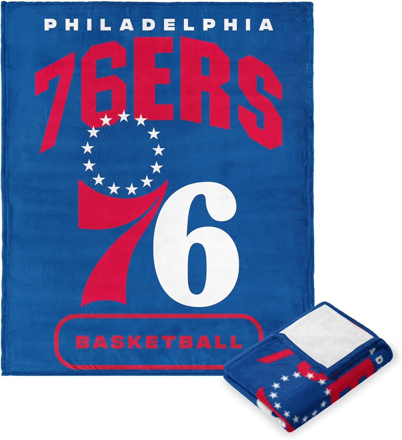 NORTHWEST NBA Philadelphia 76ers Silk Touch Throw Blanket, 50" x 60", High Block
