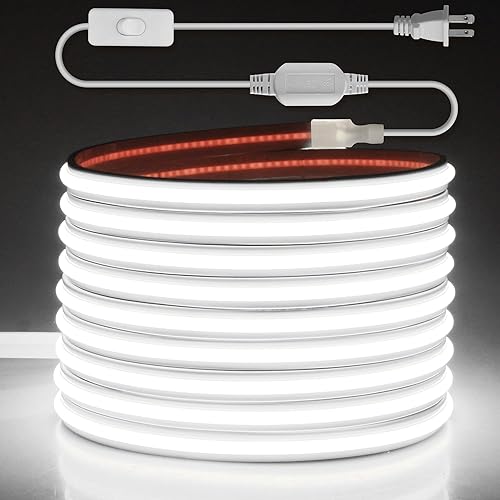 Aclorol Tira de luces LED COB AC de 110 V, enchufable, 16.4 pies, 288 ledM de alta densidad, flexible, COB, LED, impermeable, para decoración de