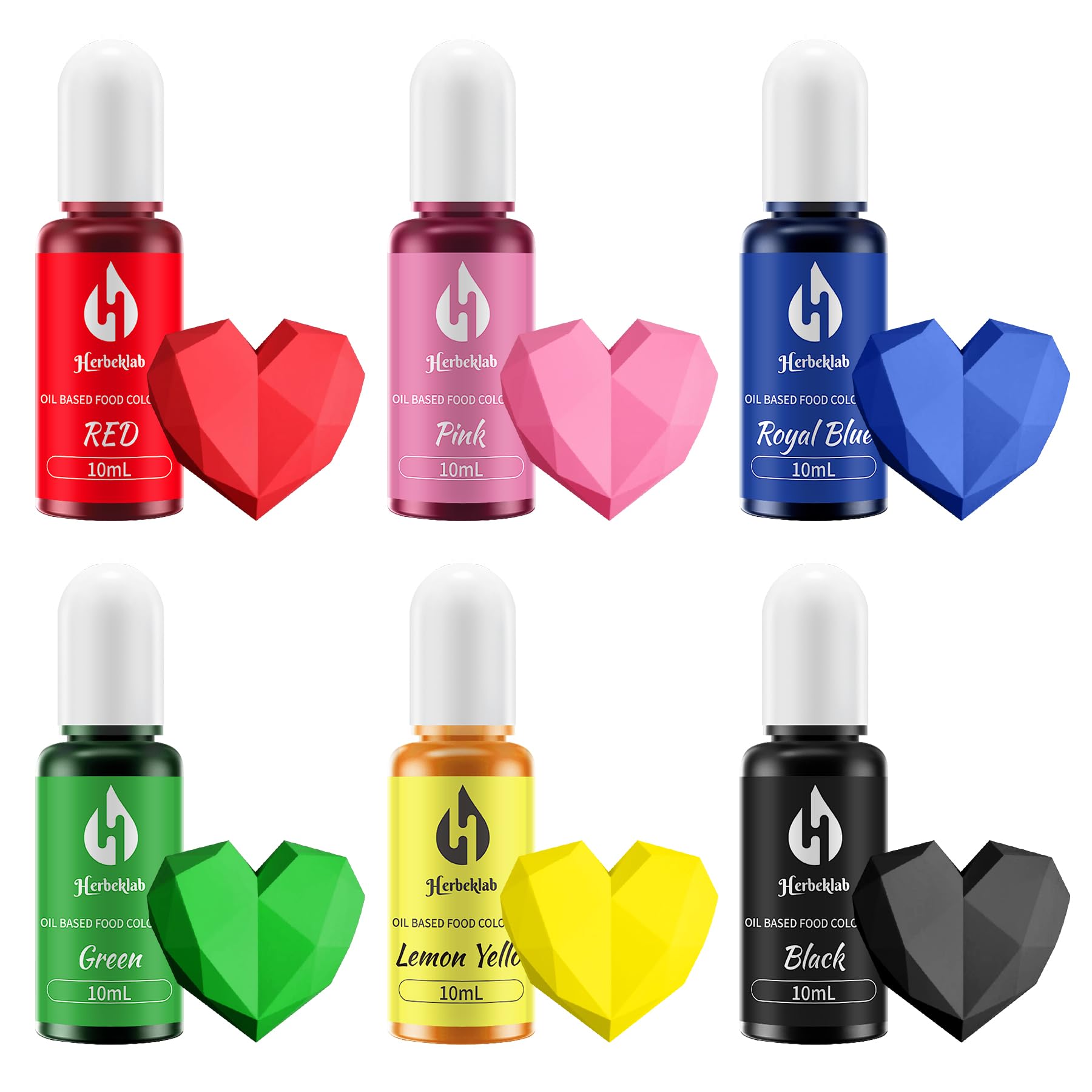 Oil Based Food Coloring for Chocolate 6 Colors x 10 ml Concentrated Oil Food Coloring for Melting Chocolate Candy Melts Cake Pops Strawberries