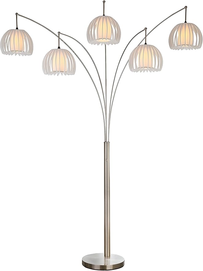 Artiva USA LED612218FSN 5Arch Brushed Steel LED Floor Lamp with Dimmer