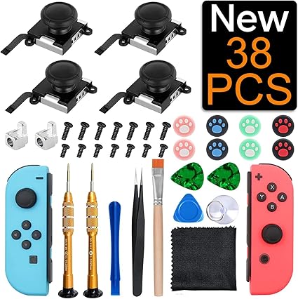 Amazon Joy Con 修理キット 最新改良 38in1 Joy Conスティック Switch ジョイコン 修理パーツ 任天堂スイッチ 交換用パーツ スイッチ 修理セット Nintendo Switch Ns Joy Con対応 ジョイスティック 4個入 コントロール 修理器具 初心者対応版 Asakura Pc