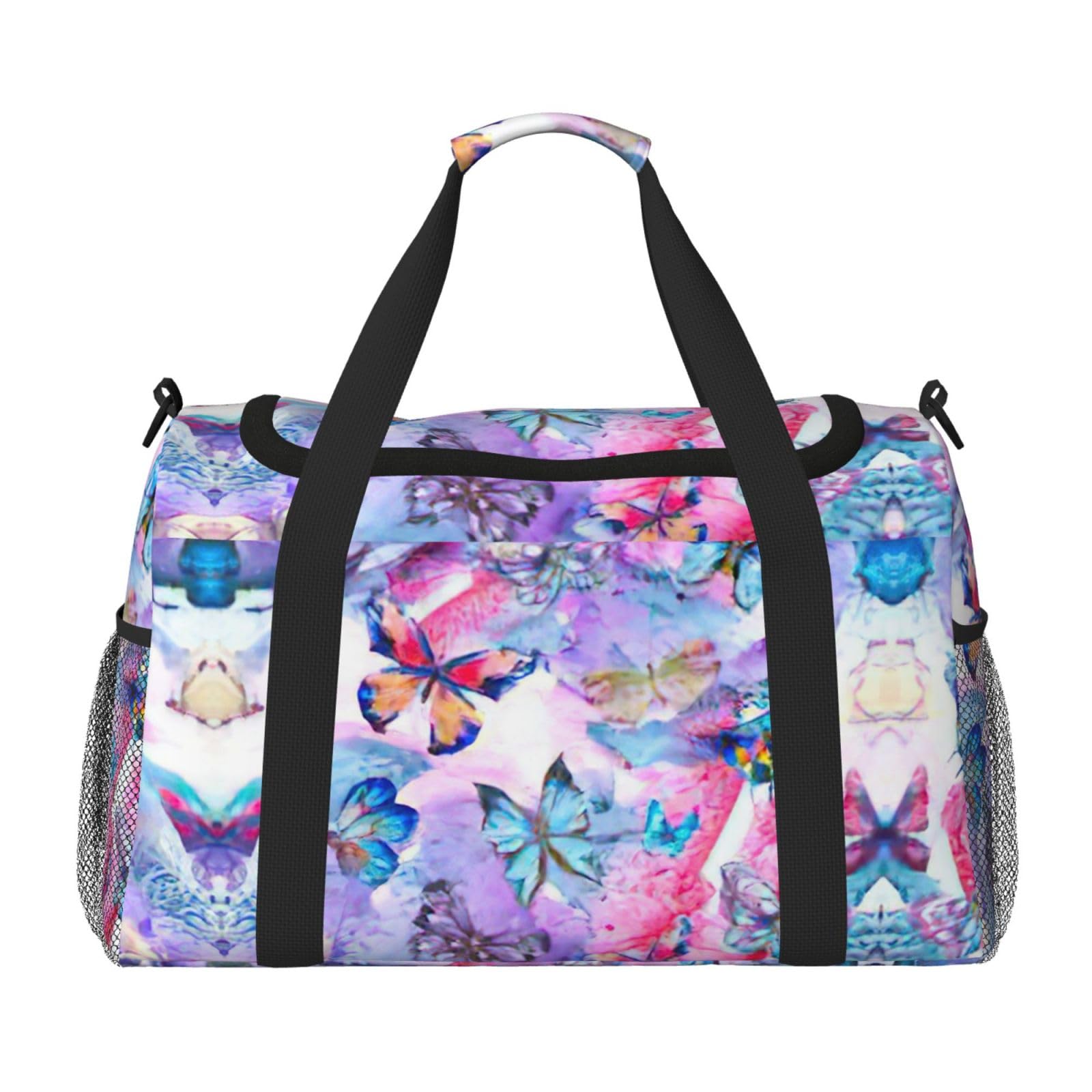 Bolsa de viaje impermeable de gran capacidad con mariposas 8