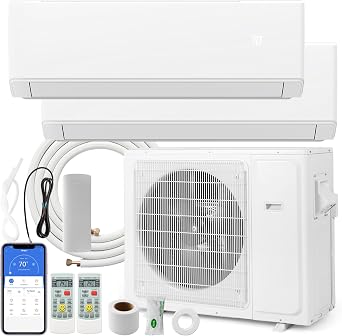 ARLIME Mini Split AC, 2 Zone 36000 BTU Air Conditioner & Heater