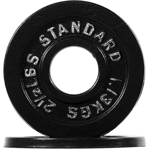 Cast Iron Plate Weight Plate for Strength Training and Weightlifting, Olympic or Standard, Multiple Sizes