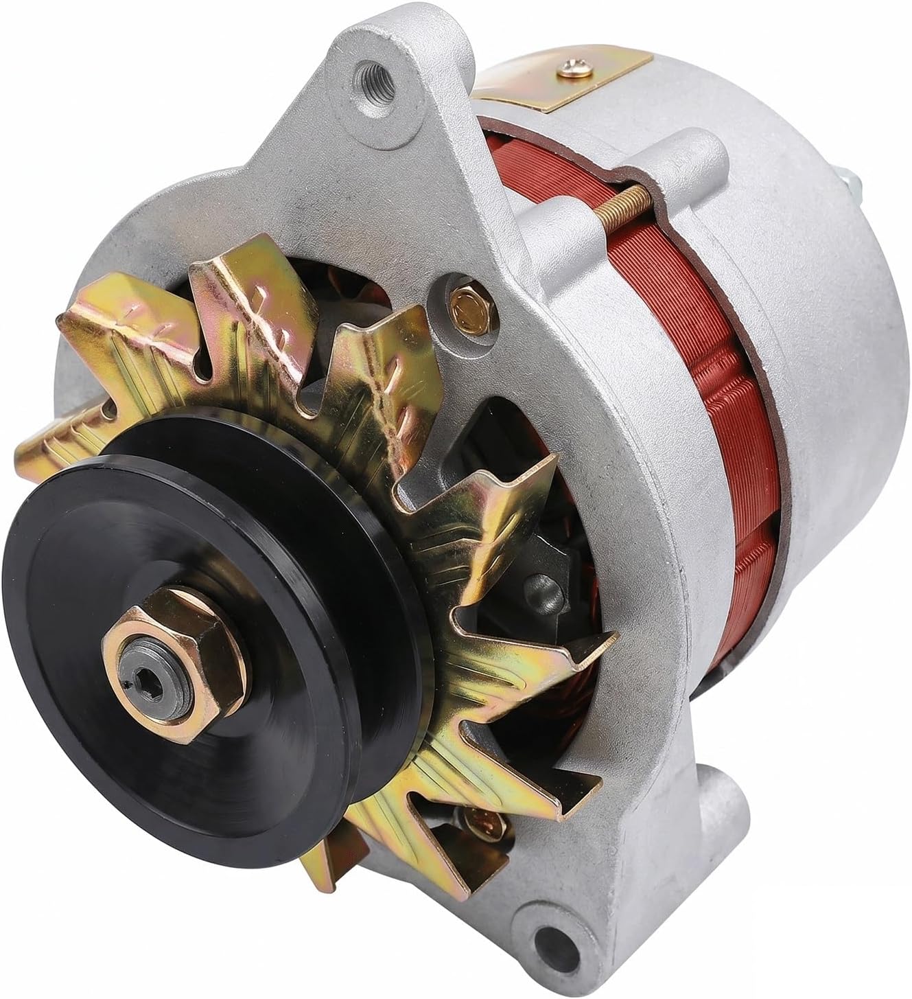 14V 28V Silicon Rectifier Alternator Pure Copper Coil Left/Right Mounting Bracket Heavy Duty Generator DC Output for Truck Agricultural Machinery (1200W-28V Right Mounting Bracket)