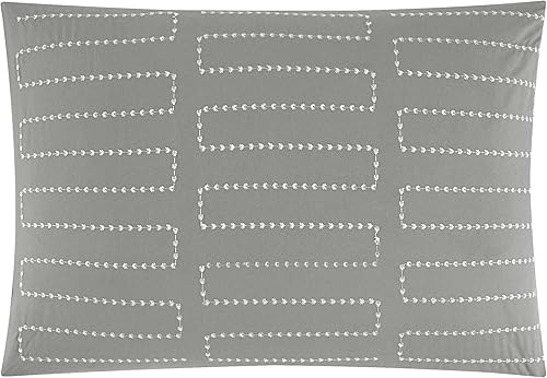 Miniatura 5 de Chic Home Willa - Juego de edredón de 5 piezas con textura de gofre, tamaño King, con almohadas decorativas, fundas de almohada, color gris