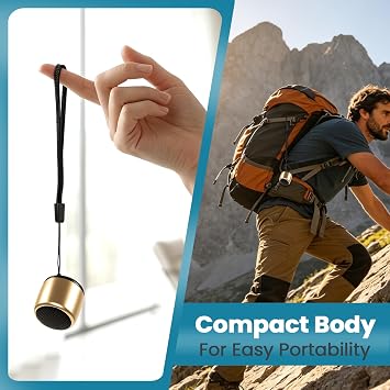 Best Mini Portable Bluetooth Speaker with HD Sound & Bass (Gold)