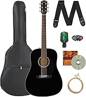 Vista 14 de Fender Guitarra acústica FA-125 Dreadnought - Paquete natural con estuche, afinador, correa, cuerdas, púas y DVD instructivo de Austin Bazaar