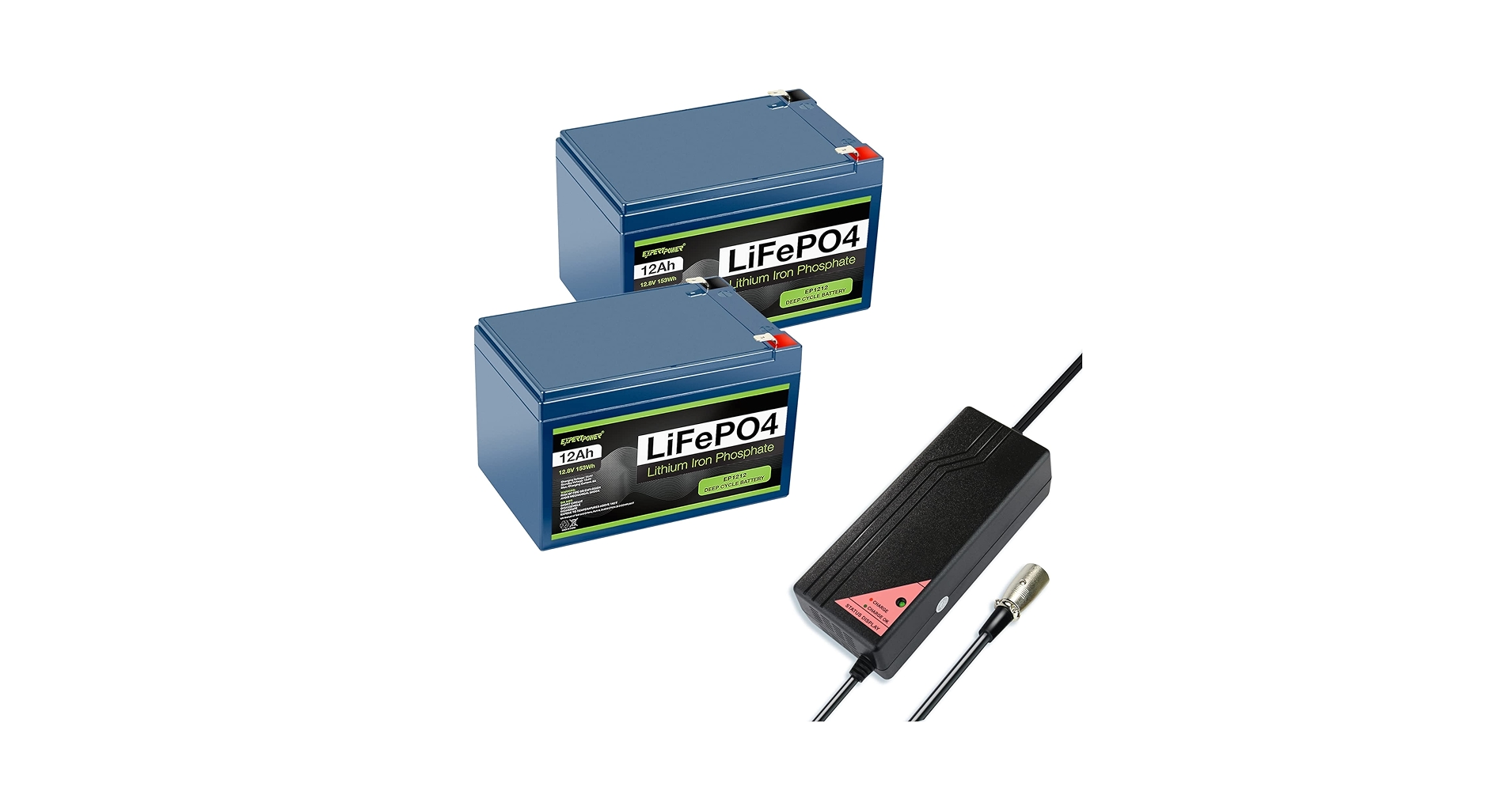 Amazon.com: ExpertPower 2 Pack 12V 12Ah LiFePO4 Lithium