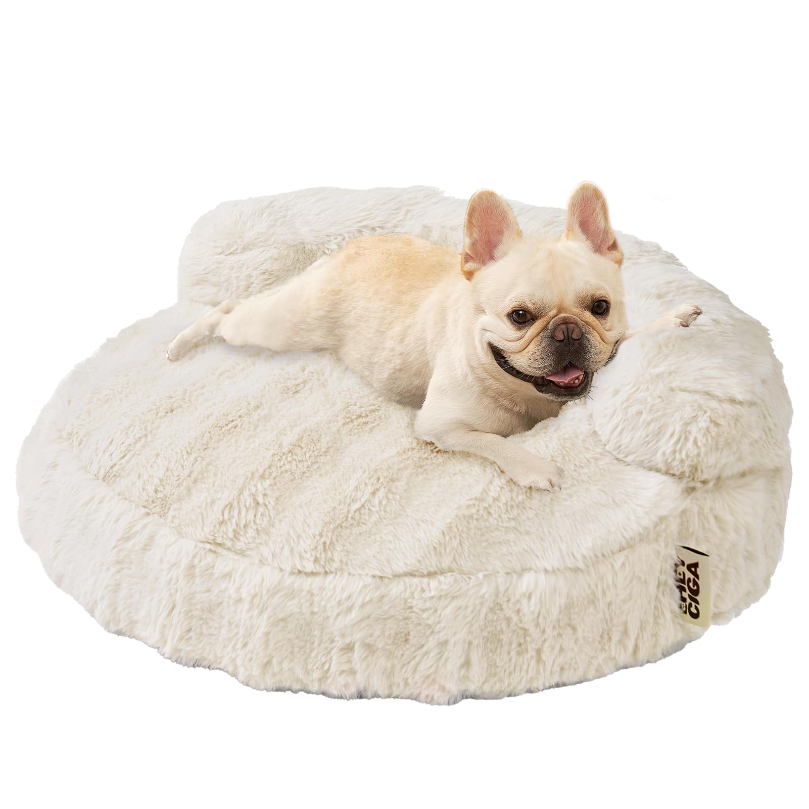 EHEYCIGA Dog Bed Medium Size Dog Fluffy Small Dog Couch with Removable Washable Cover Bolster Pet Sofa Waterproof