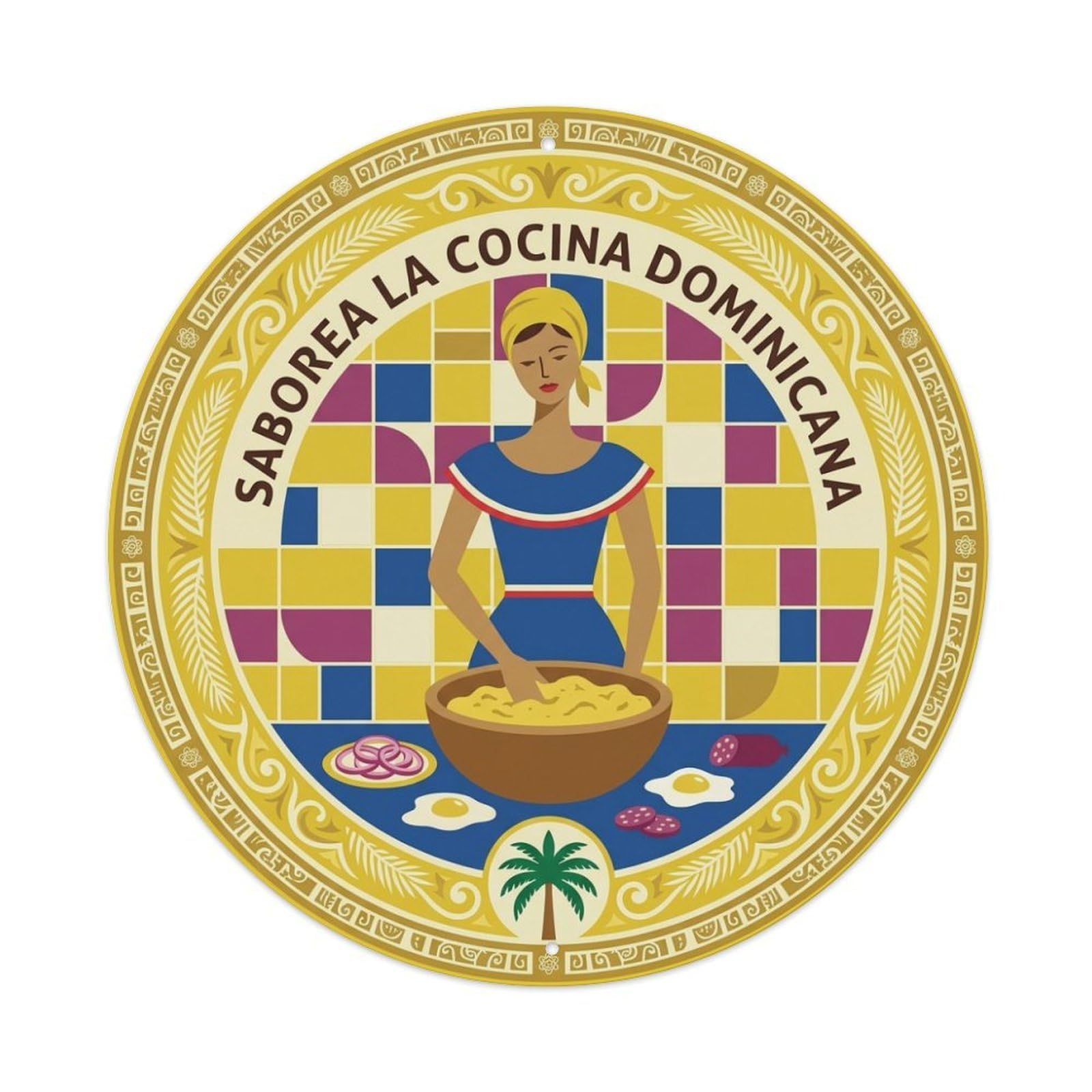 Culinary Travel Dominican Cuisine Food Mangu Metal Tin Sign