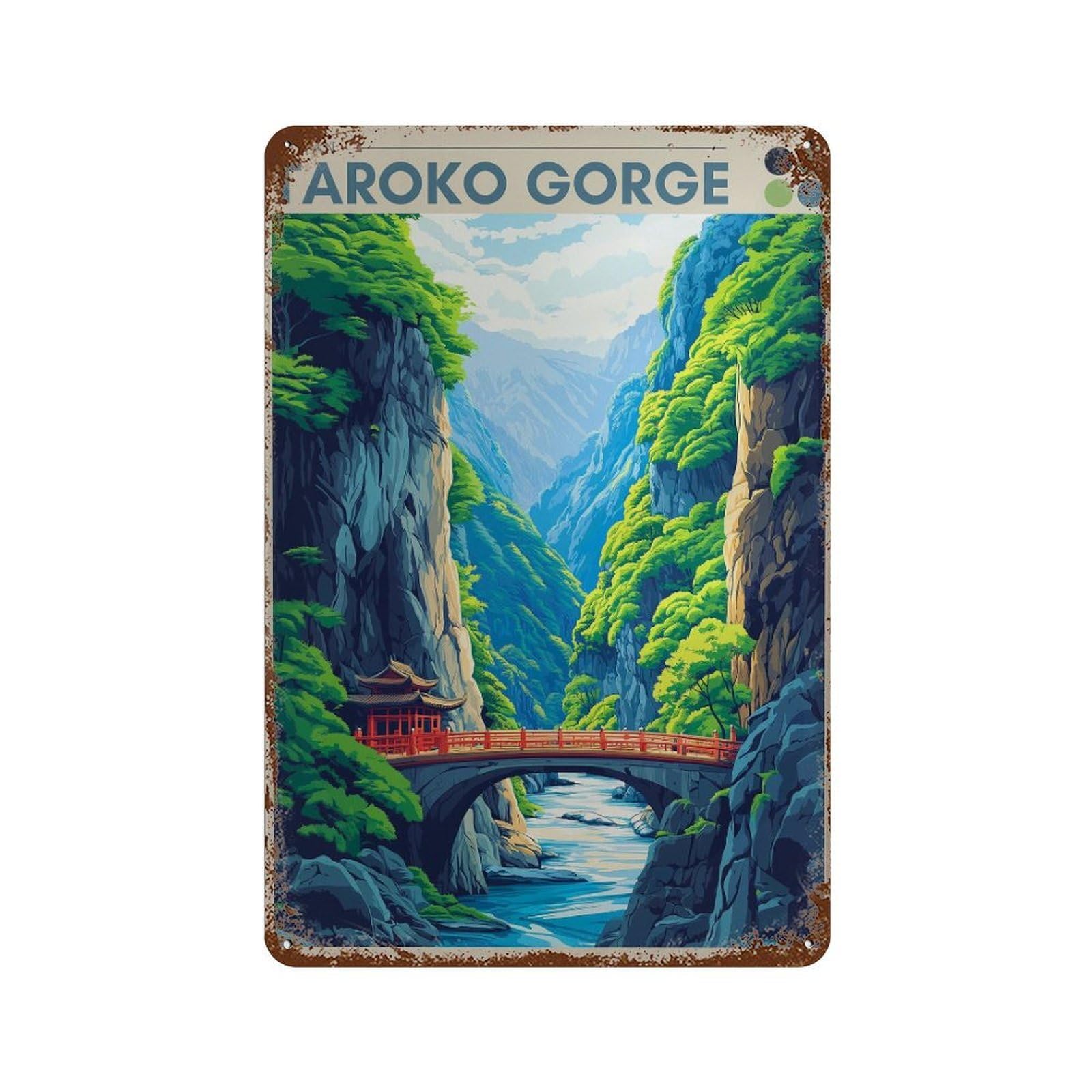 xiaoxiaoshen Taroko Gorge Travel Taiwan National Park Wall Decor Art Metal Tin Poster Modern Home Decor Art Home Bar Shop Decorations Vintage Sign 30x20cm