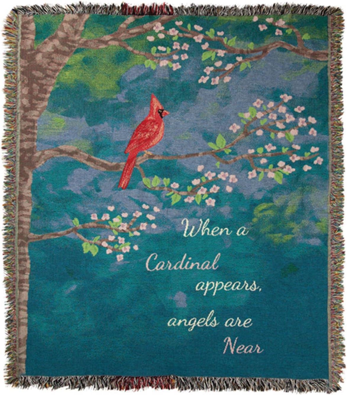 When A Cardinal Appears Light Tapestry Throw