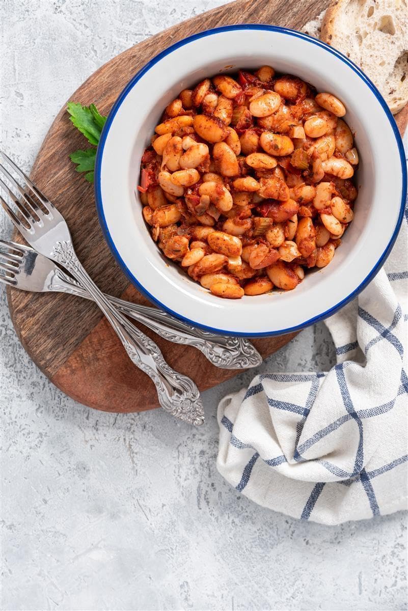 Palirria griechische Riesenbohnen - 24x 280g - gekocht in Zwiebel-Tomatensauce, von Palirria, traditionell griechische mediterrane Bohnen, vegane Fertigmahlzeit