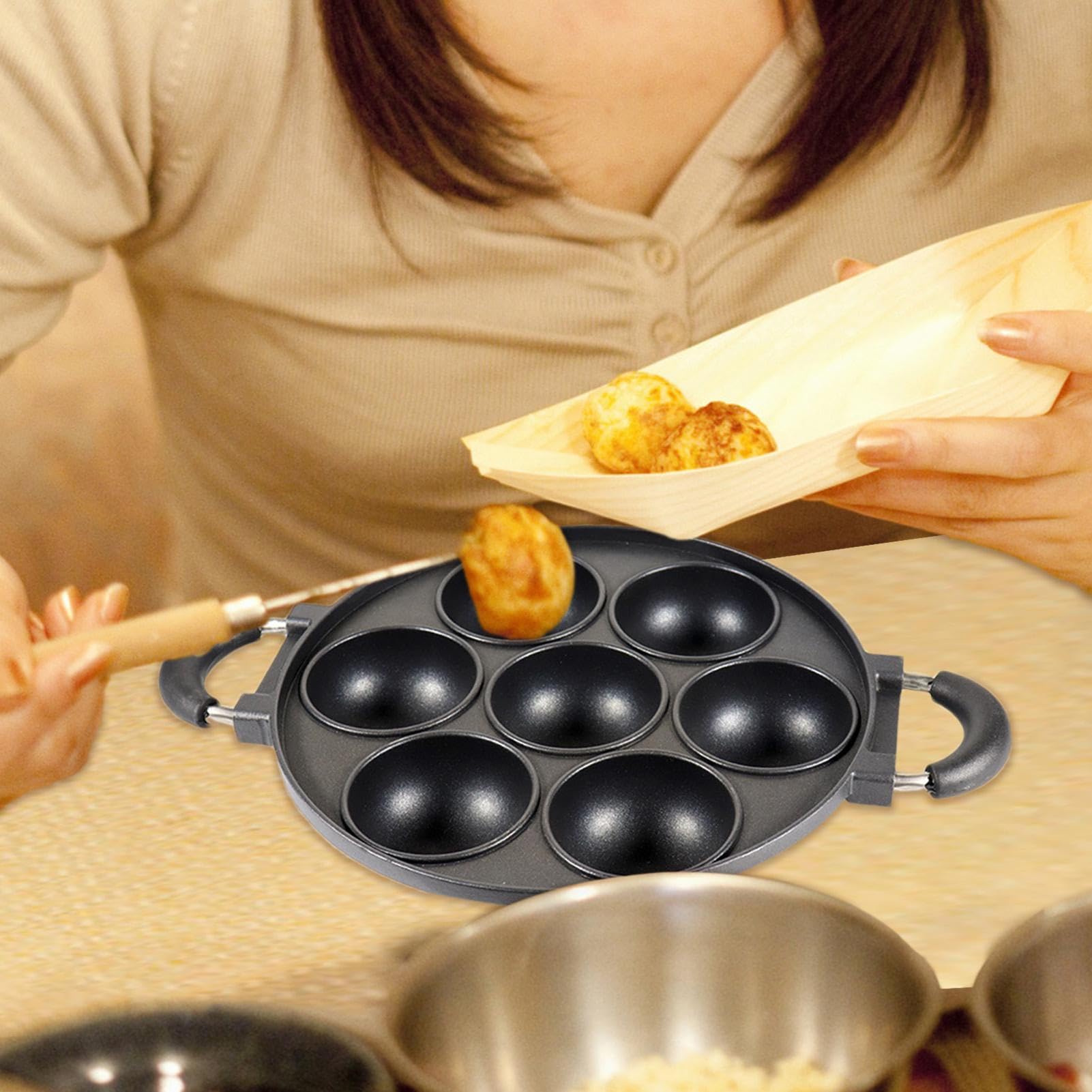 Mini moule à gâteau en fonte cannelé à 7 cavités | Moule de cuisson anti