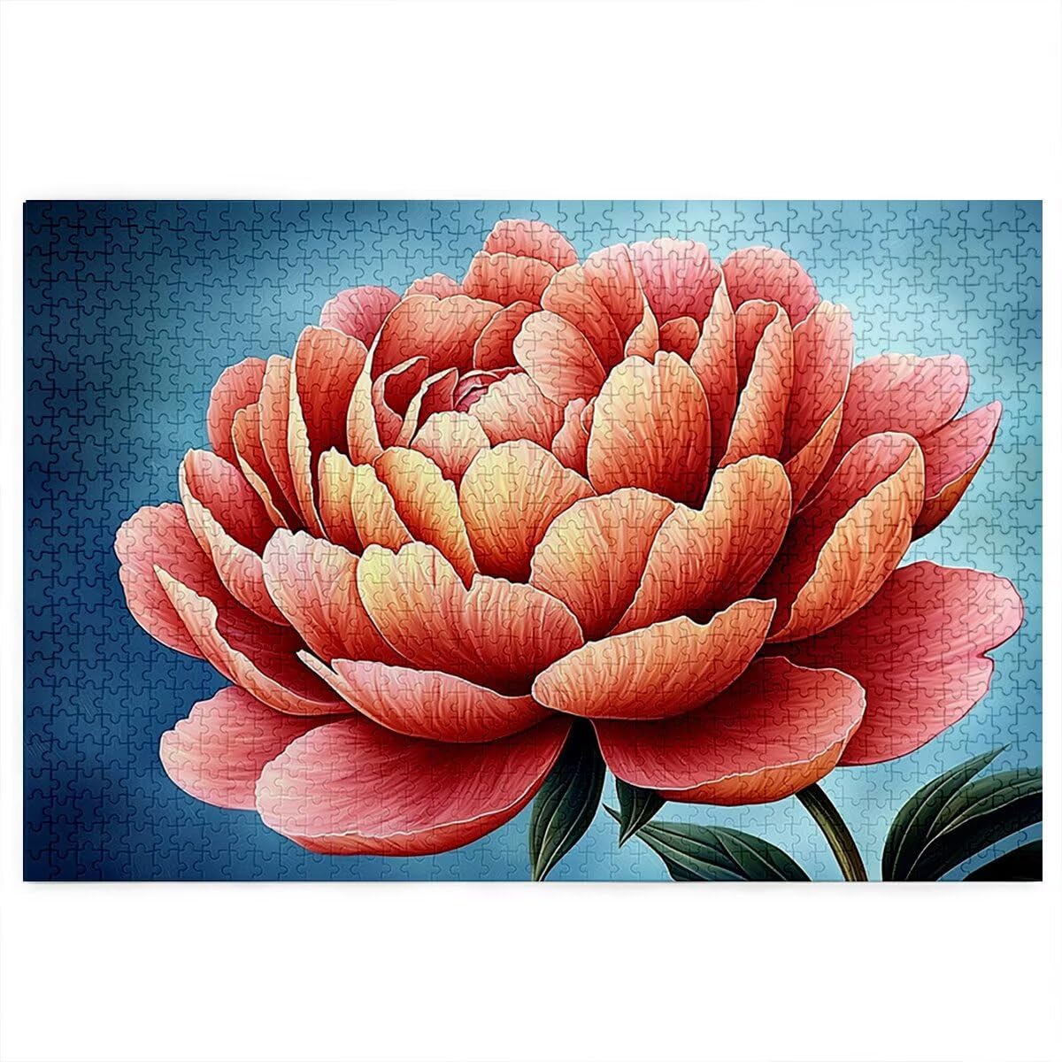 Puzzle 2000 elementów, kwiat, piwonia, 2000 elementów, drewniane puzzle dla dorosłych, trudna łamigłówka, gra logiczna dla całej rodziny, drewniane puzzle do dekoracji salonu, na prezent, Q-10