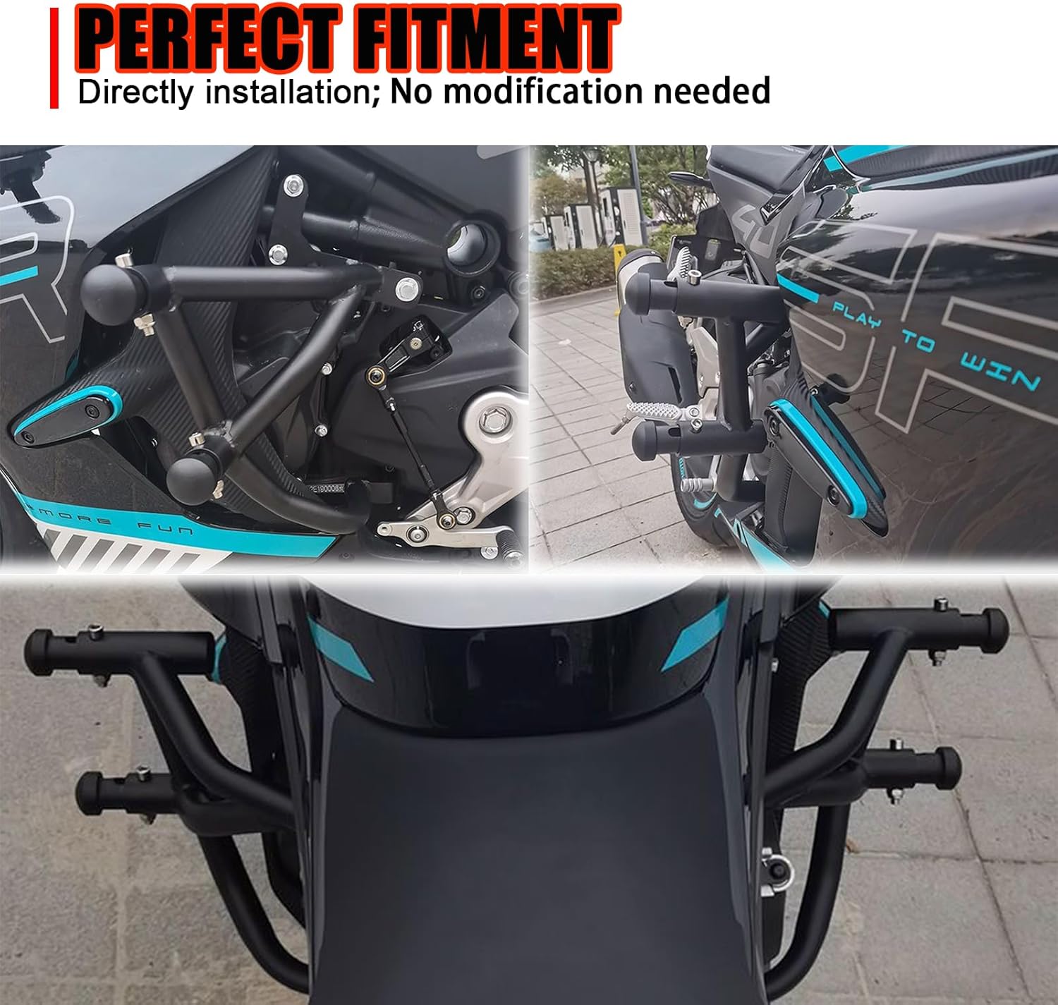 Engine Guard Highway Crash Bars Frame Sliders Side Frame Falling Protector Bumper Anti Drop Compatible with CFMOTO 450SS/450NK 2023 2024 2025,CFMOTO 450SS Accessories,CFMOTO 450NK Accessories