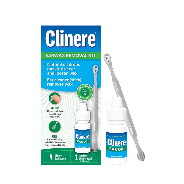 Clinere Ear Oil Conditioner Ear Cleaners Cleaning Care Kit 1 Ea 1count 4 Ear Tips