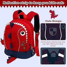 yisibo Kids Backpack with Safety Leash,Anti-lost Children Toddler Backpack for Boys Girls Baby (Dinosaur With Safety Leash(3-6 Years))