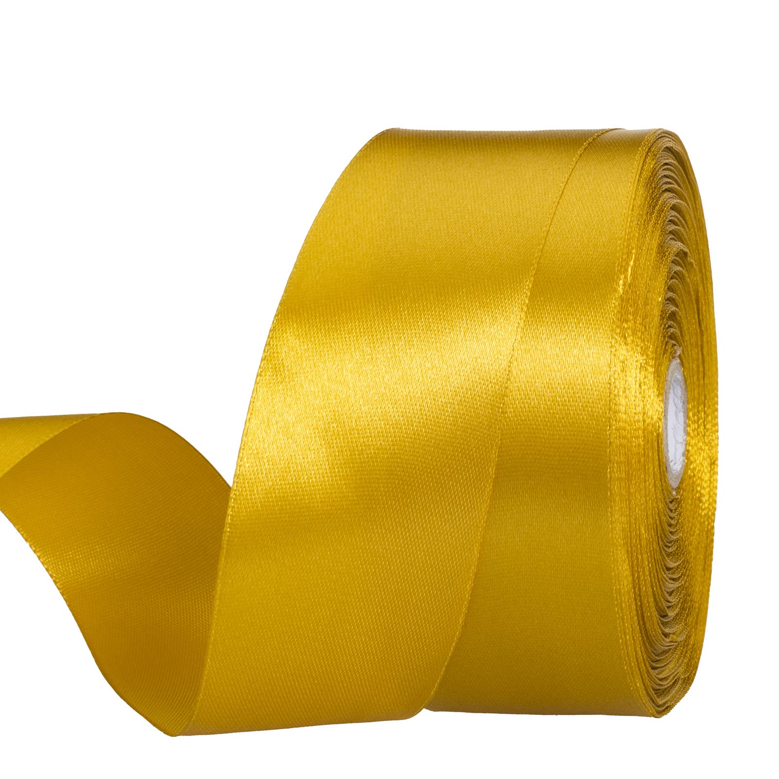 YASEO 1 1/2 Inch Gold Solid Satin Ribbon - gift wrapping supplies | Mubboo