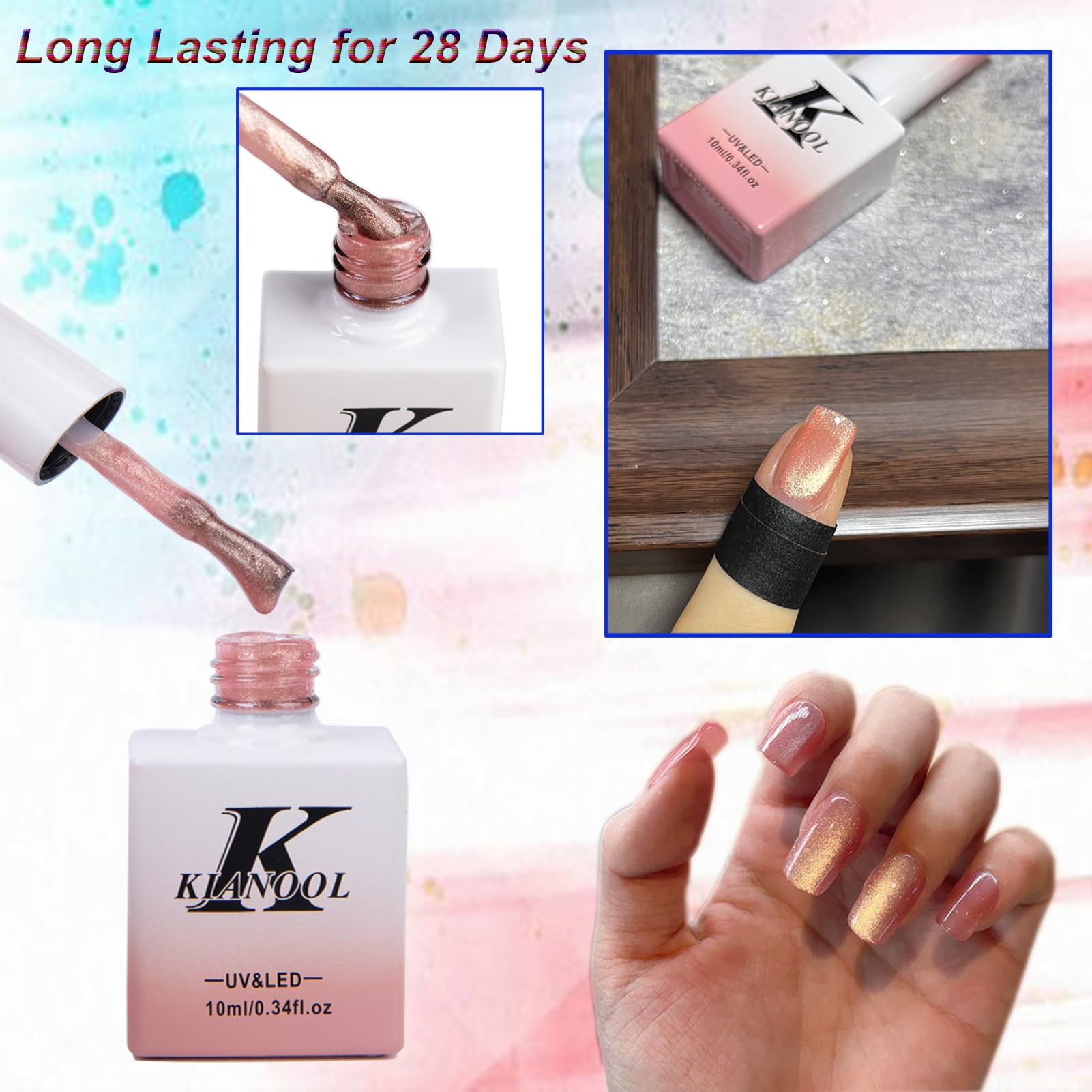 Smalto Semipermanente Unghie Cat Eye Gel Polish, 6 Colori Cat Eye Smalti Semipermanenti per Unghie con Magnete, 10ML Set Smalto Semipermanente Soak-Off UV/LED per DIY Nail Art Manicure Regalo a Casa