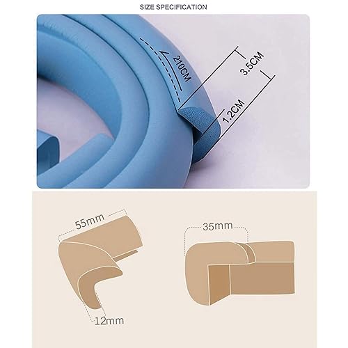 Miniatura 10 de M2cbridge Protectores de borde de mesa extra gruesos en forma de L para muebles de espuma para bebés 65 pies blanco apagado