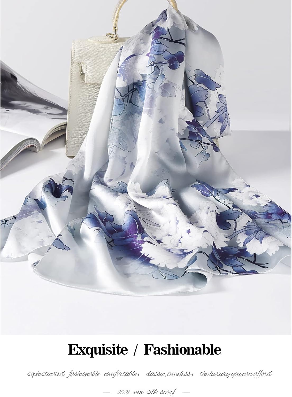 MEISEE 100% Mulberry Silk Long Scarf for Women Large Oblong Sunscreen Shawls Wraps Neck Headscarf Hair Wraps Gift Packed - Image 4