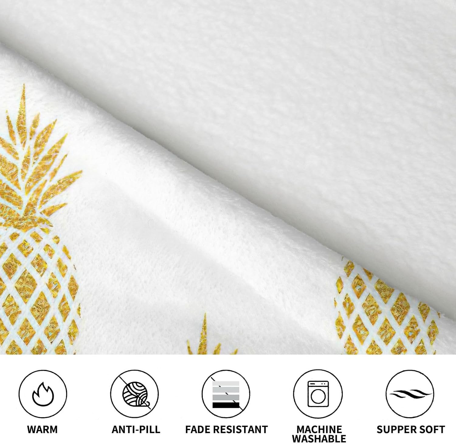 Gold Pineapple Backgroundprint Oversized Hoodie Blanket, Super Soft Warm Comfortable Hoodie, Wearable Blanket Adult