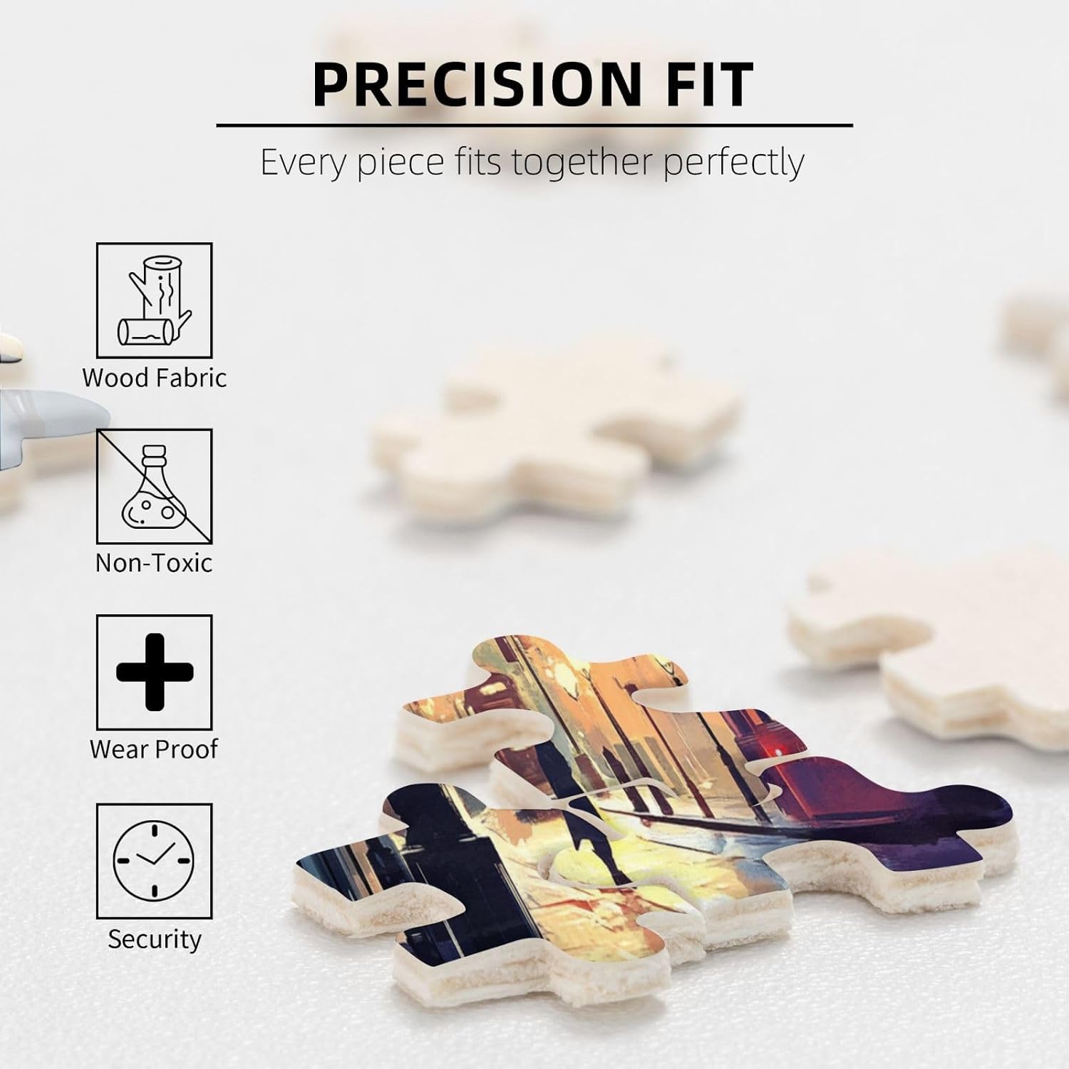 Cafemira Adult Wooden Jigsaw Puzzle 500 Pcs,Big Ben Landmark,Iconic London Skyline View,Relieve Stress and Enjoy The Fun of Solving Puzzles,Pieces Fit Together Perfectly,Every Piece is Unique
