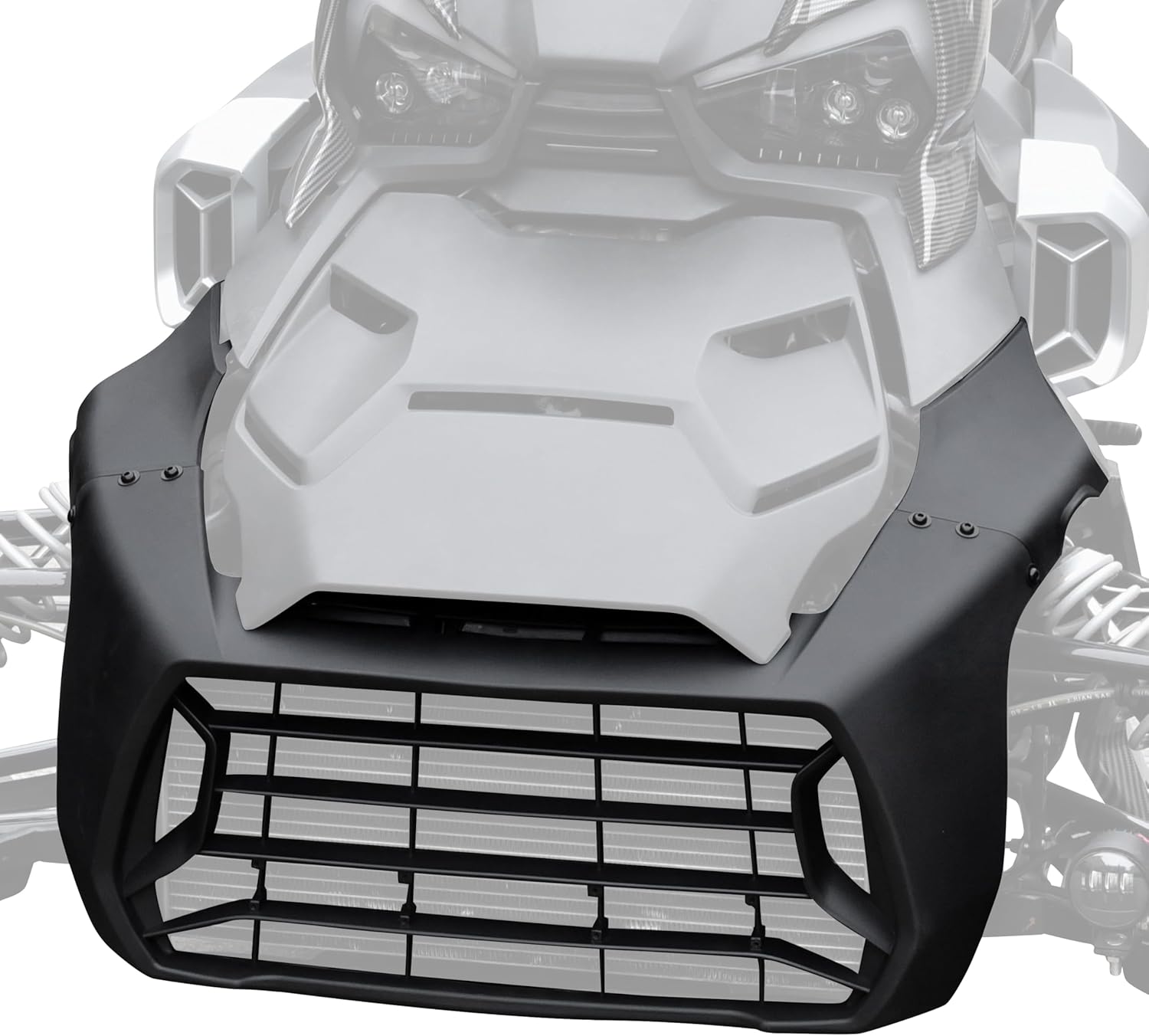 Combined Front Fascia for Can Am Ryker 600 900, Black Front Brush Guard Bumper Kit for Can-Am Ryker 600 900 Sport & Ryker Rally Edition All Models Accessories, Replace #705010722