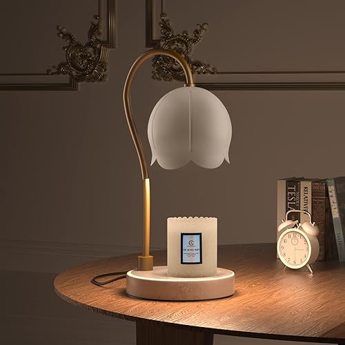 Miniatura 8 de Lámpara calentadora de velas con temporizador y 2 bombillas de 50 W compatibles con velas en frasco, lámpara calentadora de cera eléctrica
