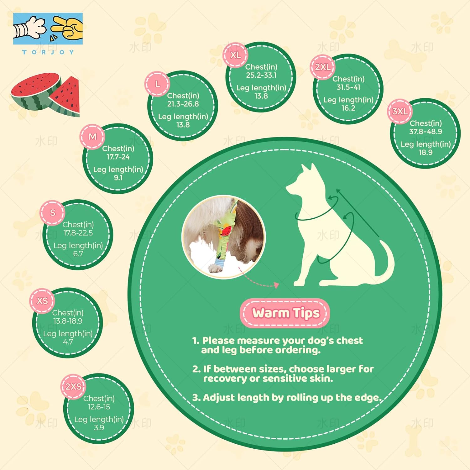 Dog Front Leg Recovery Sleeve – Single Sleeve to Prevent Licking, Scratching & Biting Cone Collar Alternative for Surgery, Wound Care, ACL CCL, Joint Protection(Sweet Watermelon M) Sweet Watermelon Medium