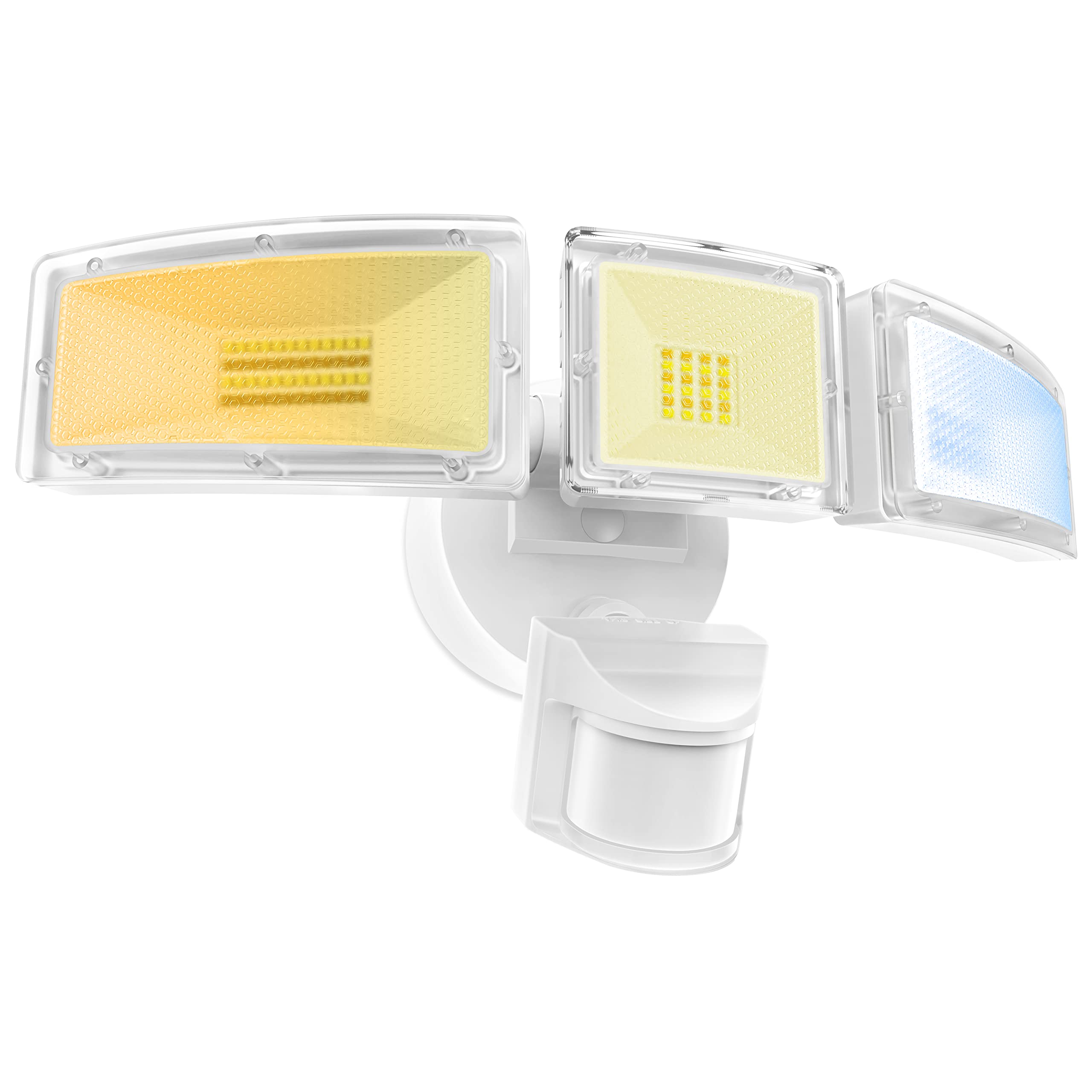 JJC 4600LM LED Security Light With Motion Sensor - Triple Head Outdoor