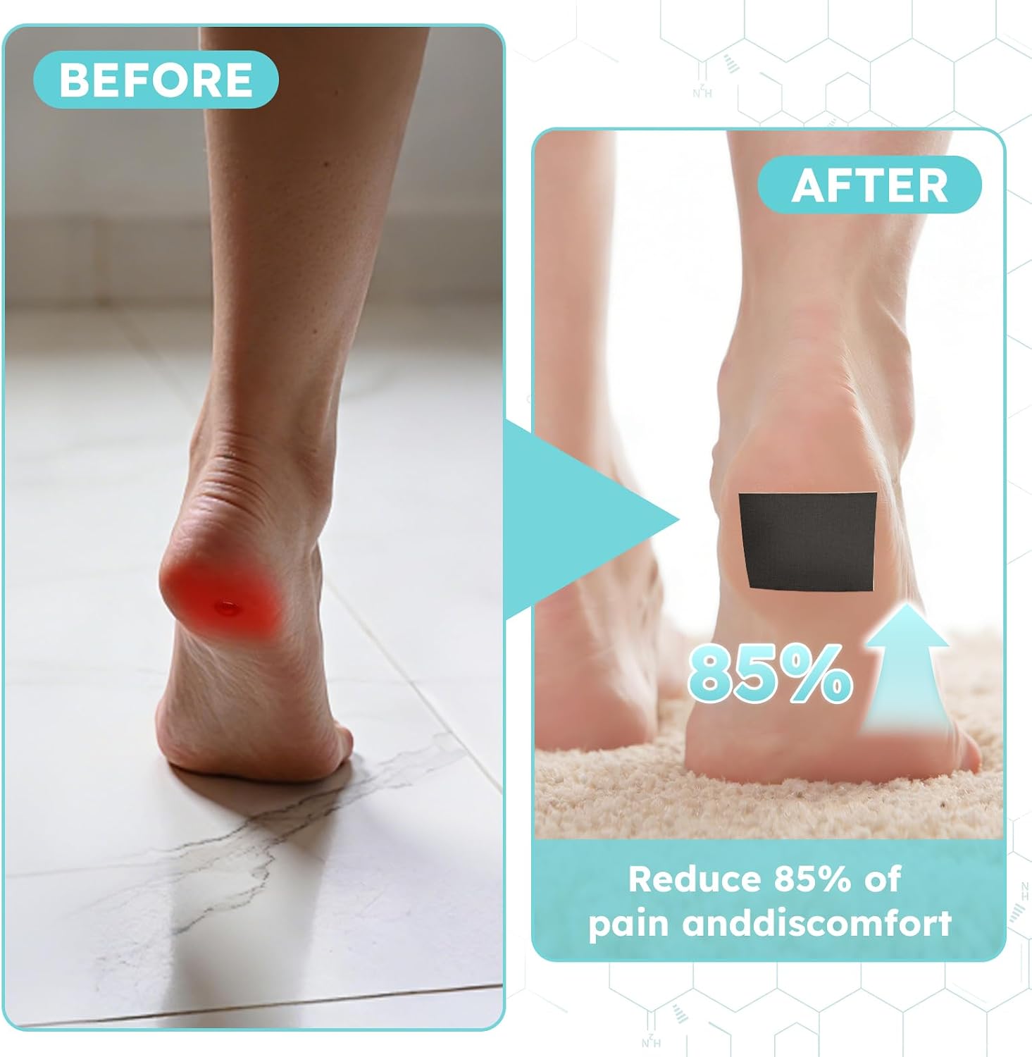 Moleskin for Blisters Adhesive Moleskin for Feet 2in x 16ft Moleskin Tape Roll for Hiking and Running Black