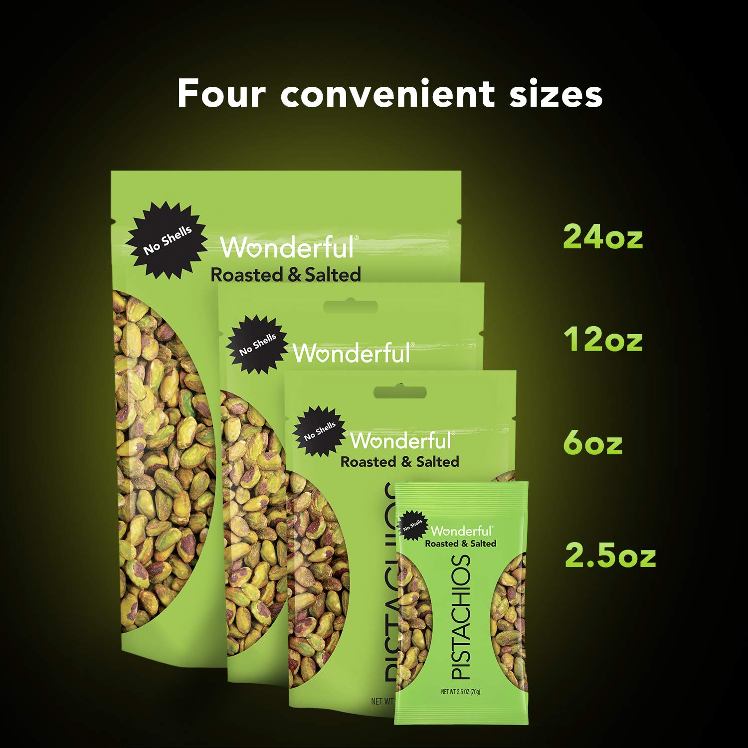 Wonderful Pistachios No Shells Roasted and Salted Nuts, 0.75 Ounce (Pack of 9) : Grocery & Gourmet Food