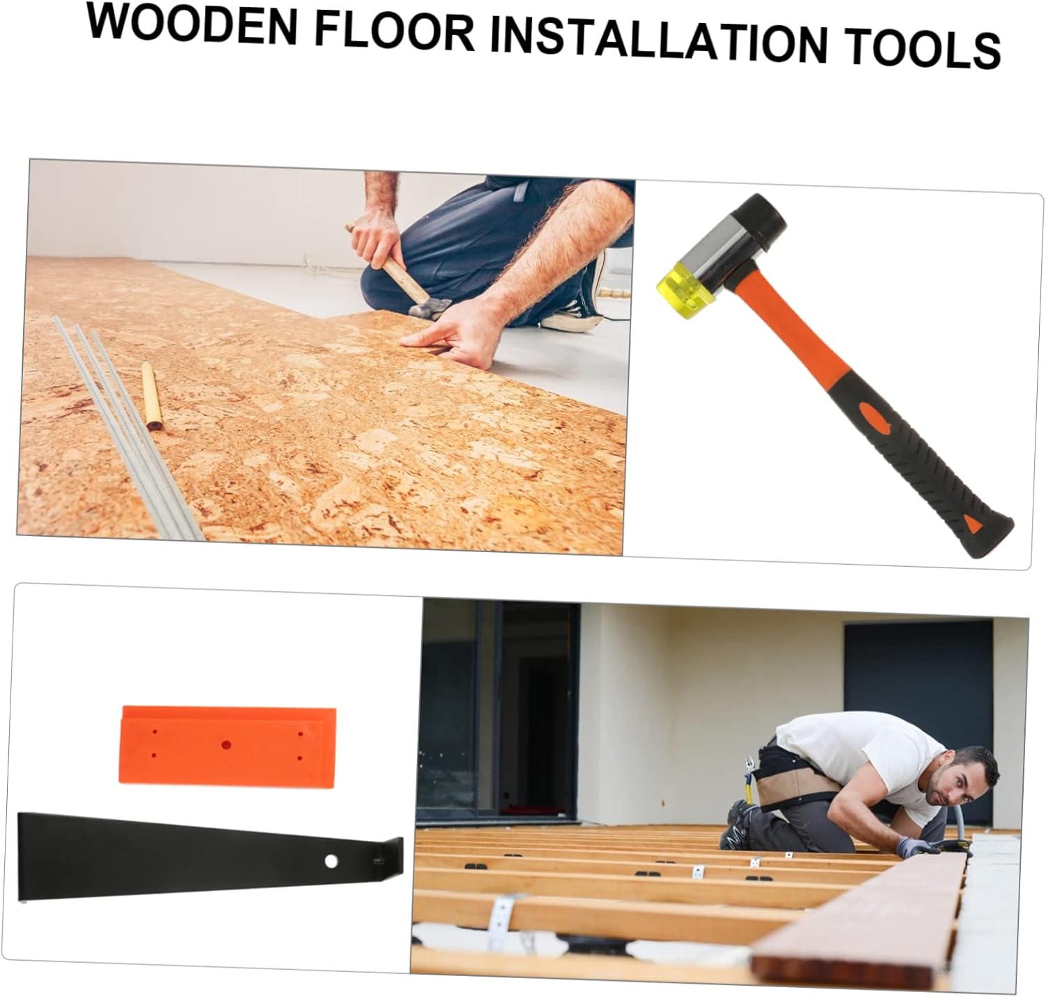 Flooring Installation Kit 1 Set of Tools for Hardwood Laminate Floors Includes Spacer Pull Bar Hammer Tapping Block