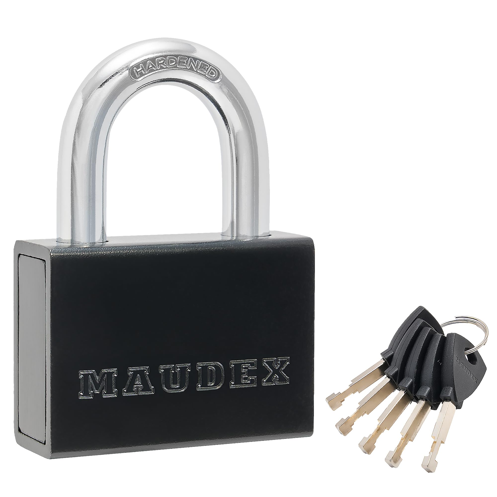 Maudex® PDK73 Hochleistungs-Vorhängeschloss – 13 mm schnittfester Bügel, robustes Stahlgehäuse | Inkl. 5 Schlüssel, Hochsicherheit für Schuppen, Lagerräume & LKWs