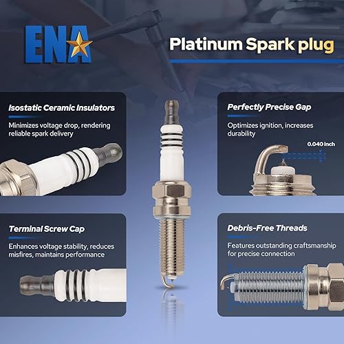 Miniatura 6 de ENA Paquete de bobinas de encendido UF603 y bujía platino 97390 2009-2017 compatible con Acura Honda Accord Crosstour Odyssey RL TL TSX V6 3.5L 3.7L
