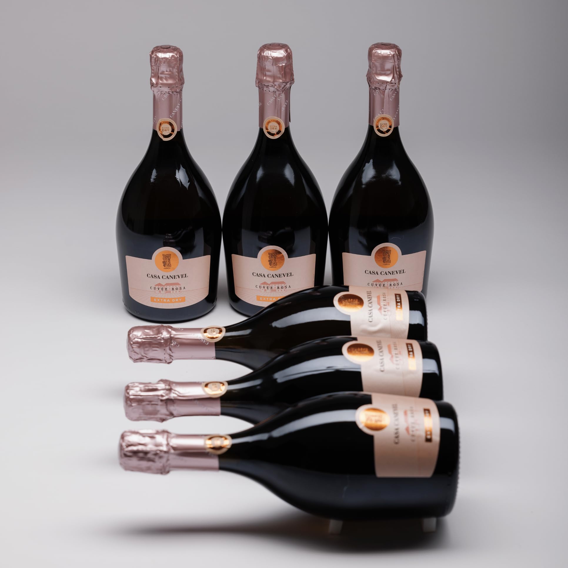 CASA CANEVEL "CUVÈE ROSA EXTRA DRY" | Vino Spumante Rosé Extra Dry| 6x750 ml | Confezione 6 bottiglie