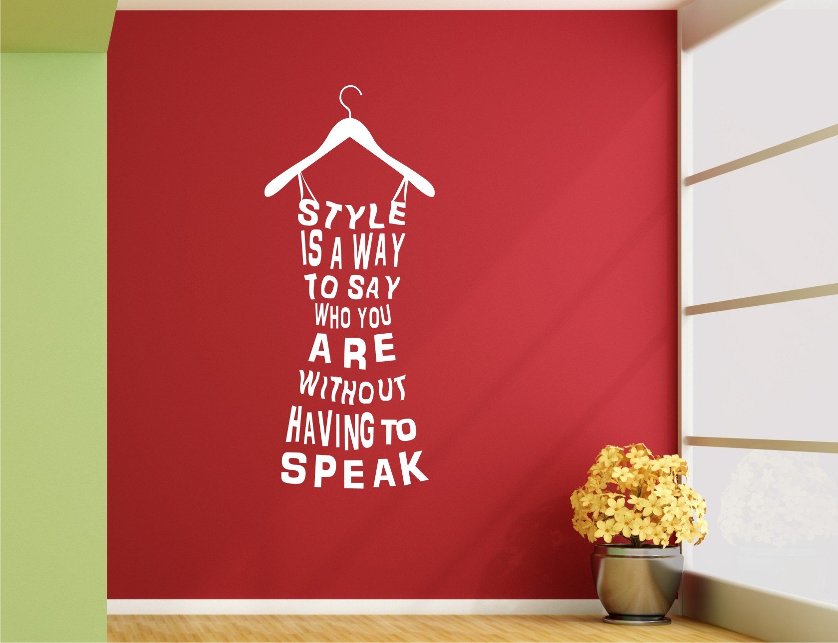 Style Quote White Wall Decal and Sticker Size(62 * 59) cm