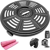 Vista 1 de ALJ Bandeja de freidora de aire para freidora de aire Ninja 4QT con parachoques de goma, placa redonda mejorada de 8.2 pulgadas, piezas de repuesto