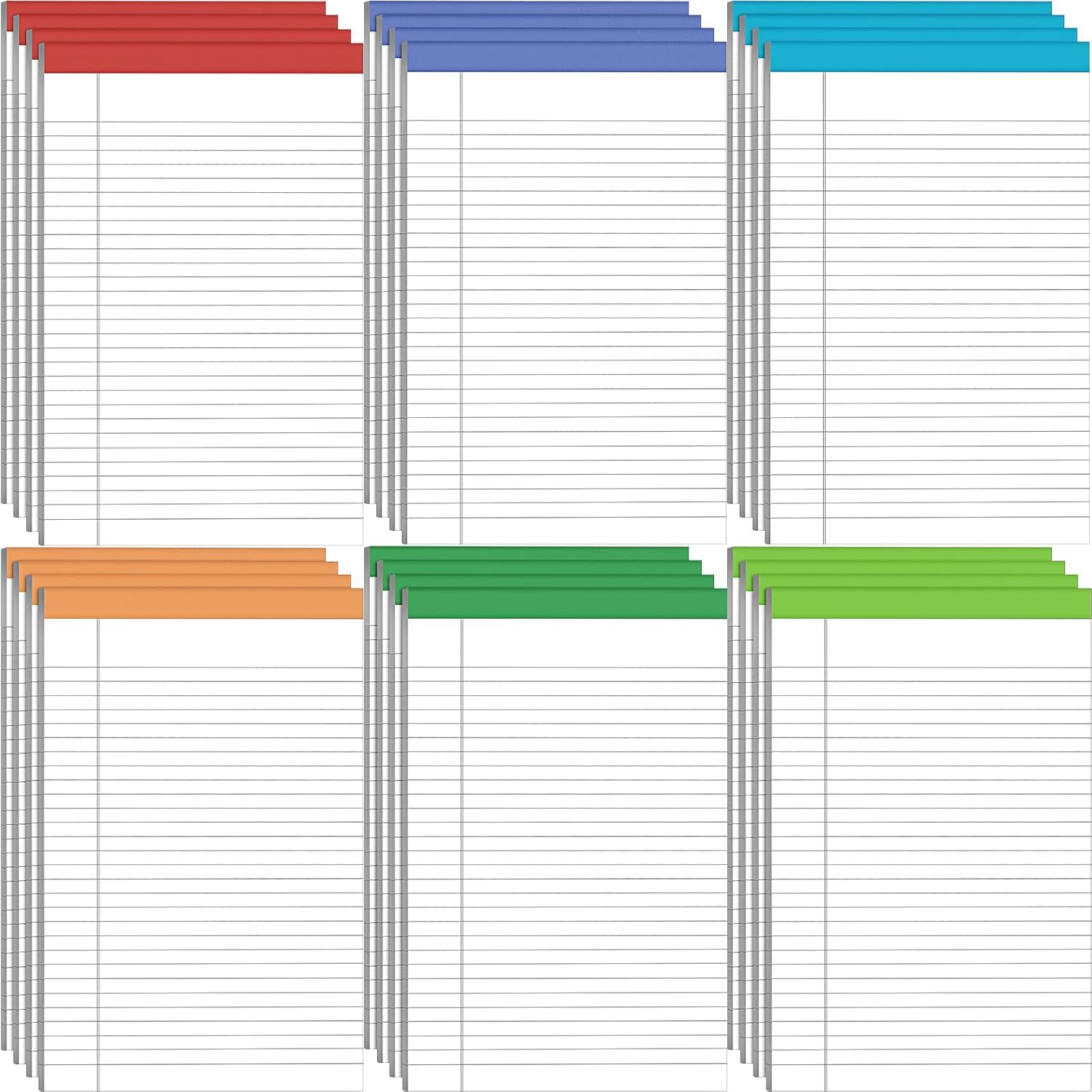 Colarr 18 Pack Legal Pads Note Pads 8.5 x 11 Inches Lined Notepad 50 Sheets Wide Ruled Writing Pads for School College Office Business