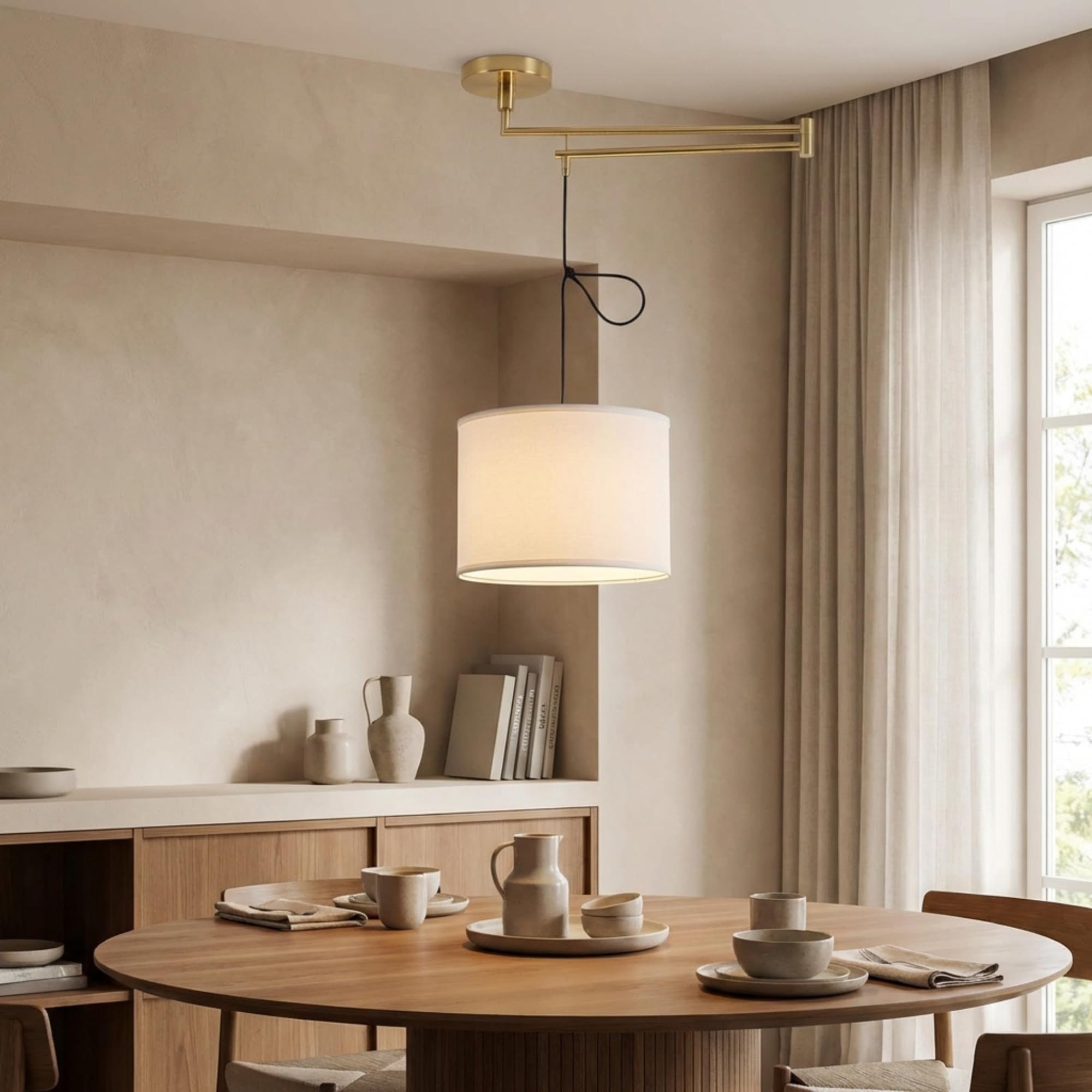 BARCELONA LED Hängelampe NECK E27 Gold Gelenkarm Design | Metall Gold-Finish, beweglicher Arm, flexible Innenbeleuchtung, dekorative Wohnraumgestaltung