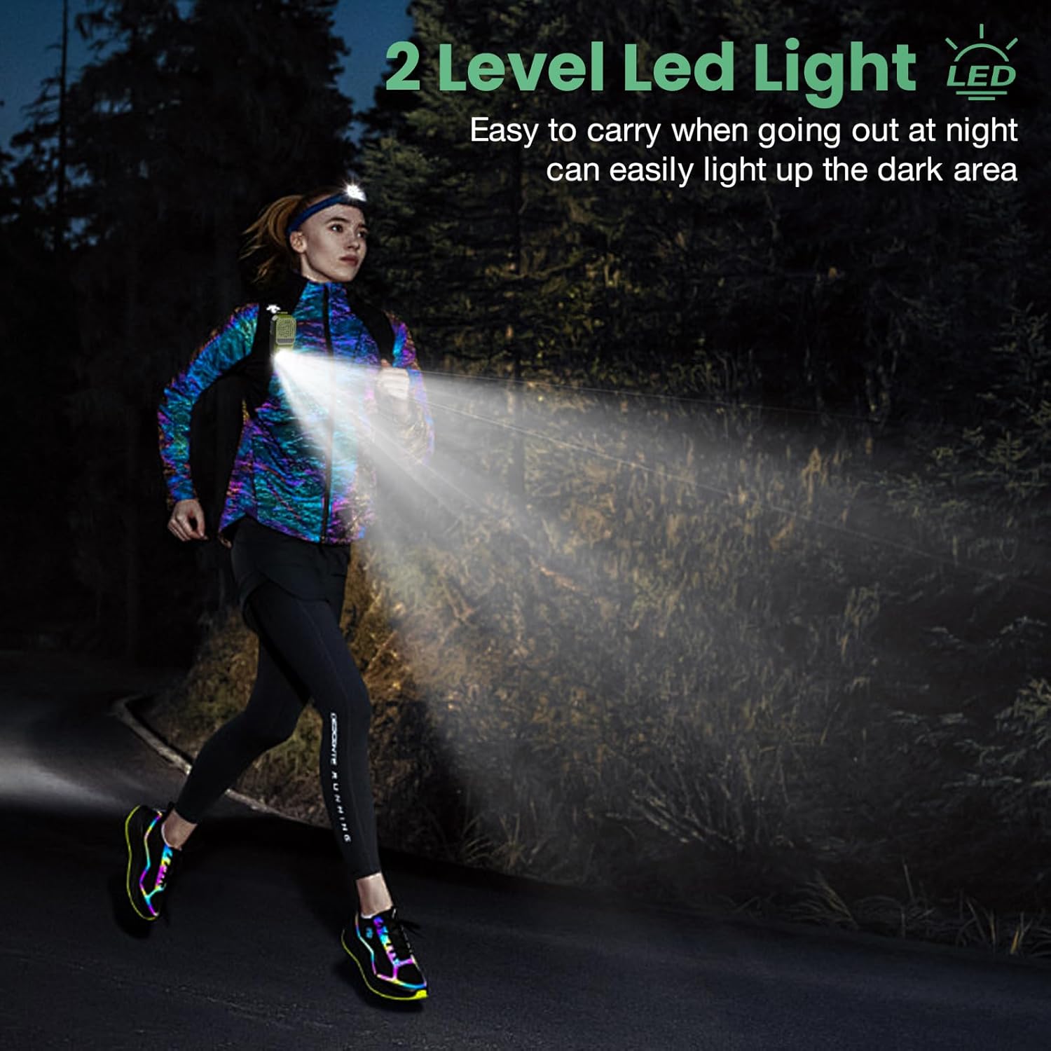 INFURTURE Wearable Bluetooth Speaker with RGB/Flashlight Clip On Speaker,Waterproof Shower Speake-Built-in Noise Reduction Mic for Hands-Free Music/Calls-for Work/Riding/Golf/Outdoor(Green) - Image 4