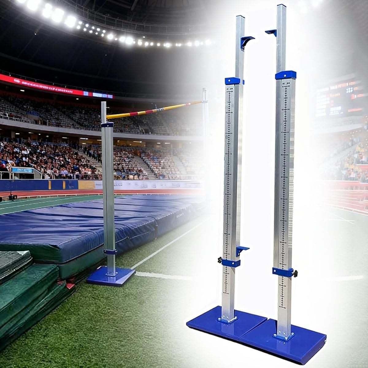Portable Competition Track and Field High Jump Standards (1 Pairs), Aluminum High Jump Training Equipment, for School High Jump Practice, Track & Field Gymnastic
